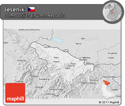 Silver Style 3D Map of Jeseník