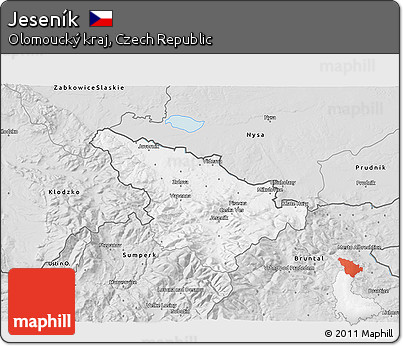 Silver Style 3D Map of Jeseník