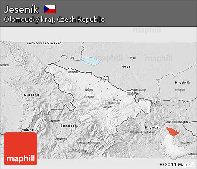 Silver Style 3D Map of Jeseník
