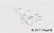 Silver Style 3D Map of Jeseník, single color outside