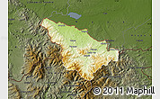 Physical Map of Jeseník, darken