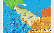 Physical Map of Jeseník, political outside