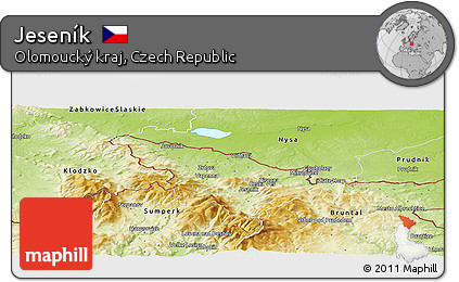 Physical Panoramic Map of Jeseník