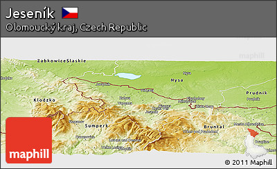 Physical Panoramic Map of Jeseník