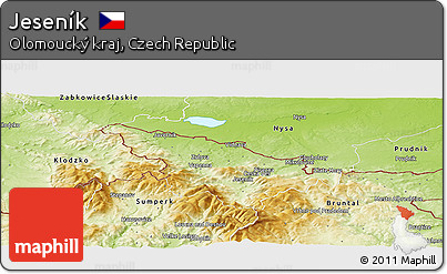 Physical Panoramic Map of Jeseník