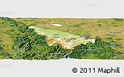 Physical Panoramic Map of Jeseník, satellite outside