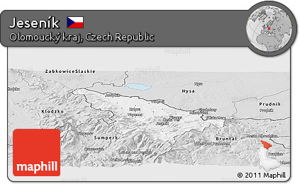 Silver Style Panoramic Map of Jeseník