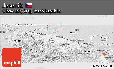 Silver Style Panoramic Map of Jeseník