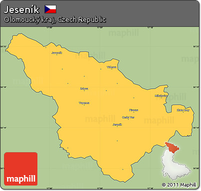 Savanna Style Simple Map of Jeseník, cropped outside