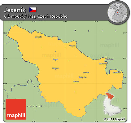 Savanna Style Simple Map of Jeseník