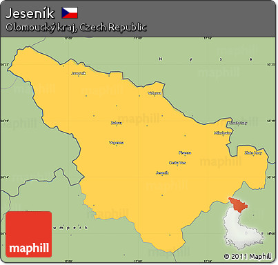 Savanna Style Simple Map of Jeseník