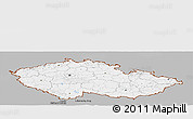 Gray Panoramic Map of Czech Republic, single color outside