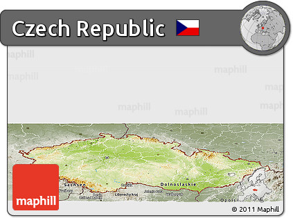 Physical Panoramic Map of Czech Republic, semi-desaturated