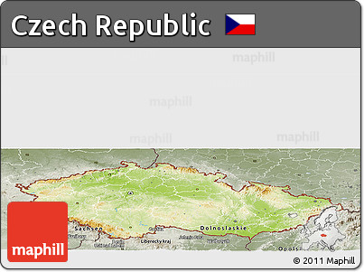 Physical Panoramic Map of Czech Republic, semi-desaturated