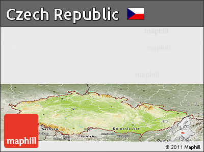 Physical Panoramic Map of Czech Republic, semi-desaturated