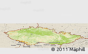 Physical Panoramic Map of Czech Republic, shaded relief outside