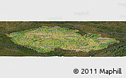 Satellite Panoramic Map of Czech Republic, darken