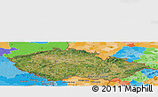 Satellite Panoramic Map of Czech Republic, political outside