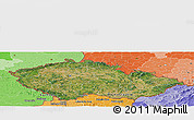 Satellite Panoramic Map of Czech Republic, political shades outside