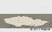 Shaded Relief Panoramic Map of Czech Republic, darken