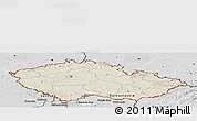 Shaded Relief Panoramic Map of Czech Republic, desaturated