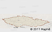 Shaded Relief Panoramic Map of Czech Republic, lighten
