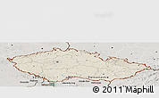 Shaded Relief Panoramic Map of Czech Republic, semi-desaturated