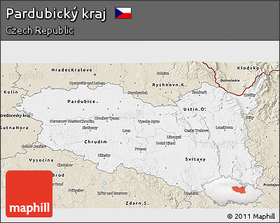 Classic Style 3D Map of Pardubický Kraj