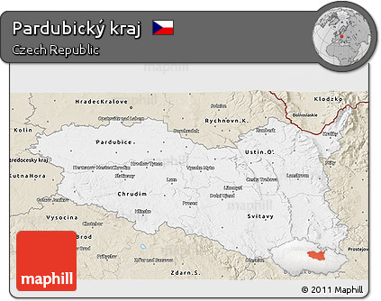 Classic Style 3D Map of Pardubický Kraj