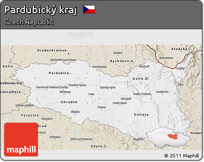 Classic Style 3D Map of Pardubický Kraj