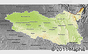 Physical 3D Map of Pardubický kraj, darken, desaturated