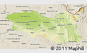 Physical 3D Map of Pardubický kraj, shaded relief outside