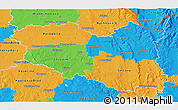 Political 3D Map of Pardubický kraj