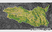 Satellite 3D Map of Pardubický kraj, darken, desaturated