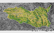 Satellite 3D Map of Pardubický kraj, desaturated