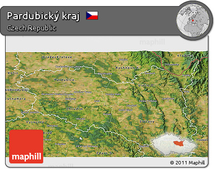Satellite 3D Map of Pardubický Kraj