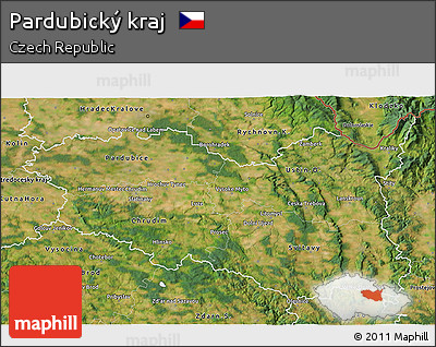 Satellite 3D Map of Pardubický Kraj