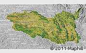 Satellite 3D Map of Pardubický kraj, lighten, desaturated
