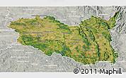 Satellite 3D Map of Pardubický kraj, lighten, semi-desaturated