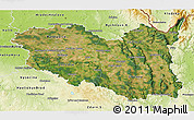 Satellite 3D Map of Pardubický kraj, physical outside