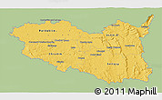 Savanna Style 3D Map of Pardubický kraj, single color outside