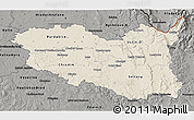 Shaded Relief 3D Map of Pardubický kraj, darken, semi-desaturated