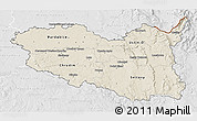 Shaded Relief 3D Map of Pardubický kraj, lighten, desaturated
