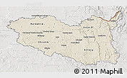Shaded Relief 3D Map of Pardubický kraj, lighten, semi-desaturated