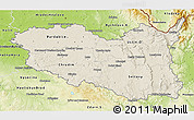 Shaded Relief 3D Map of Pardubický kraj, physical outside