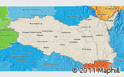 Shaded Relief 3D Map of Pardubický kraj, political shades outside