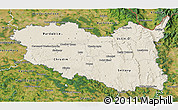 Shaded Relief 3D Map of Pardubický kraj, satellite outside