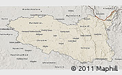 Shaded Relief 3D Map of Pardubický kraj, semi-desaturated