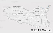 Silver Style 3D Map of Pardubický kraj, single color outside