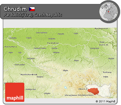 Physical 3D Map of Chrudim